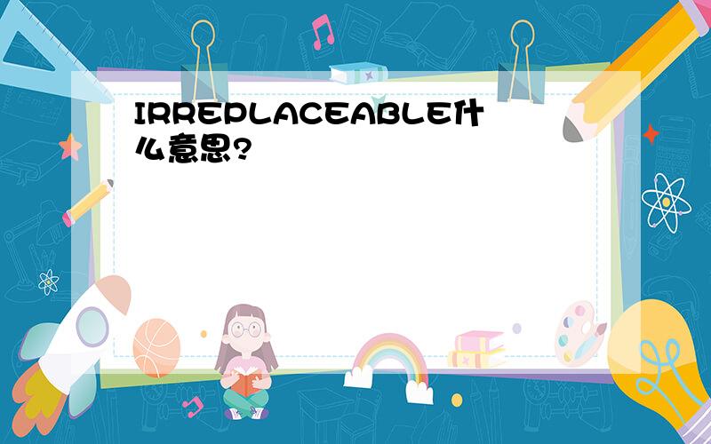 IRREPLACEABLE什么意思?