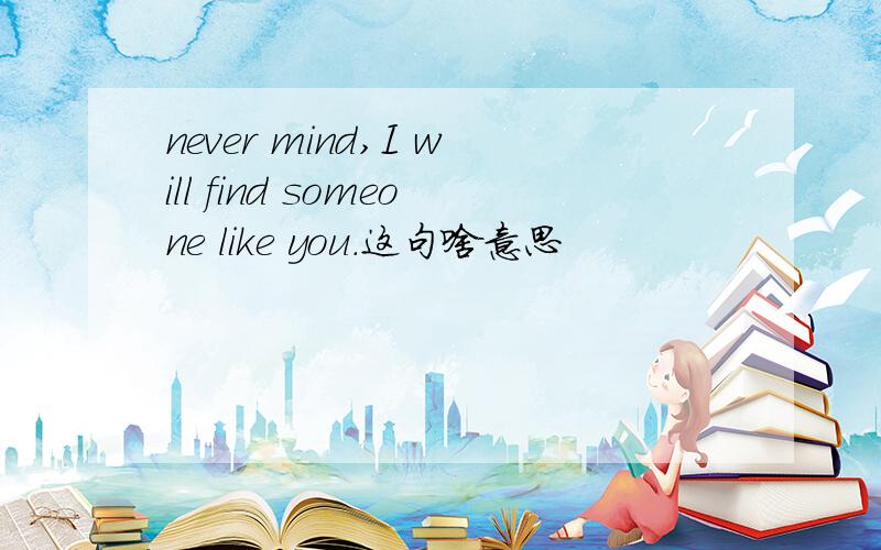 never mind,I will find someone like you.这句啥意思