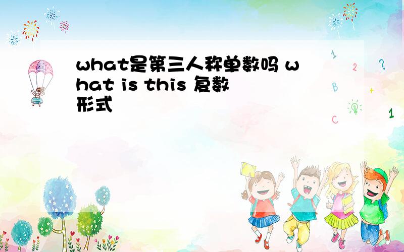 what是第三人称单数吗 what is this 复数形式