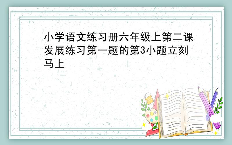 小学语文练习册六年级上第二课发展练习第一题的第3小题立刻马上