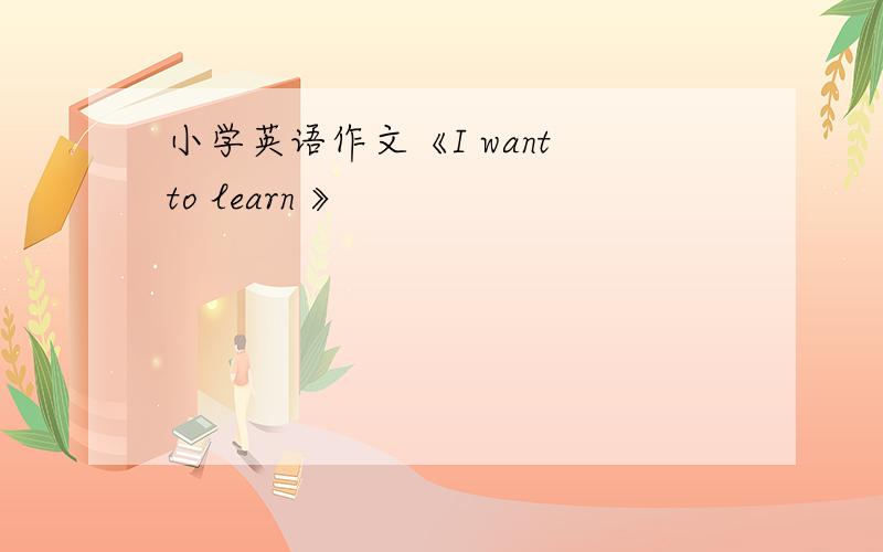 小学英语作文《I want to learn 》