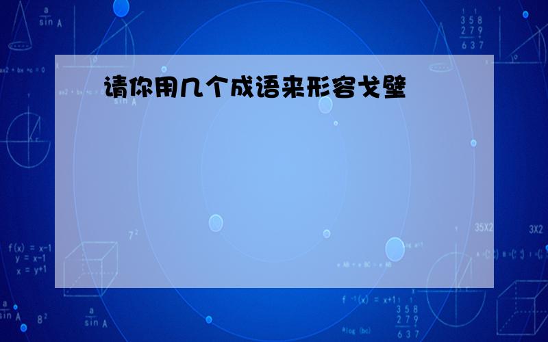 请你用几个成语来形容戈壁