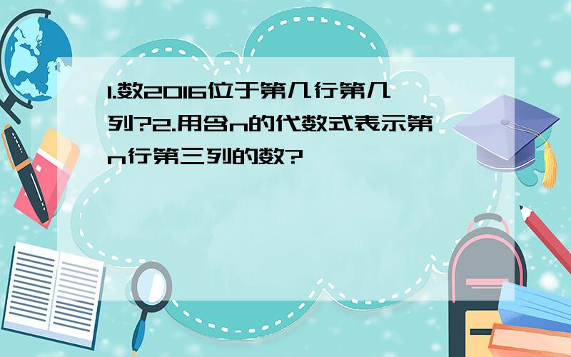 1.数2016位于第几行第几列?2.用含n的代数式表示第n行第三列的数?