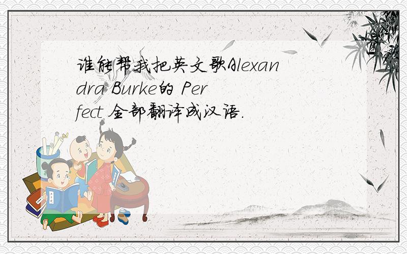 谁能帮我把英文歌Alexandra Burke的 Perfect 全部翻译成汉语.