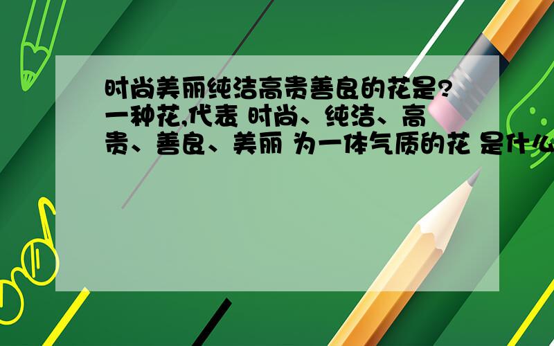 时尚美丽纯洁高贵善良的花是?一种花,代表 时尚、纯洁、高贵、善良、美丽 为一体气质的花 是什么花?请给该话的详细介绍和气质介绍.能不能补充下,马蹄莲的或者别的什么花?