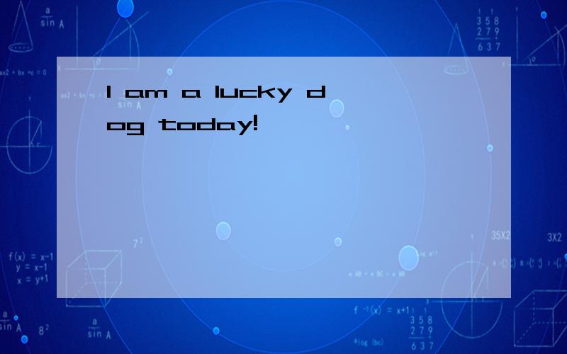 I am a lucky dog today!