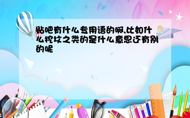 贴吧有什么专用语的啊,比如什么挖坟之类的是什么意思还有别的呢