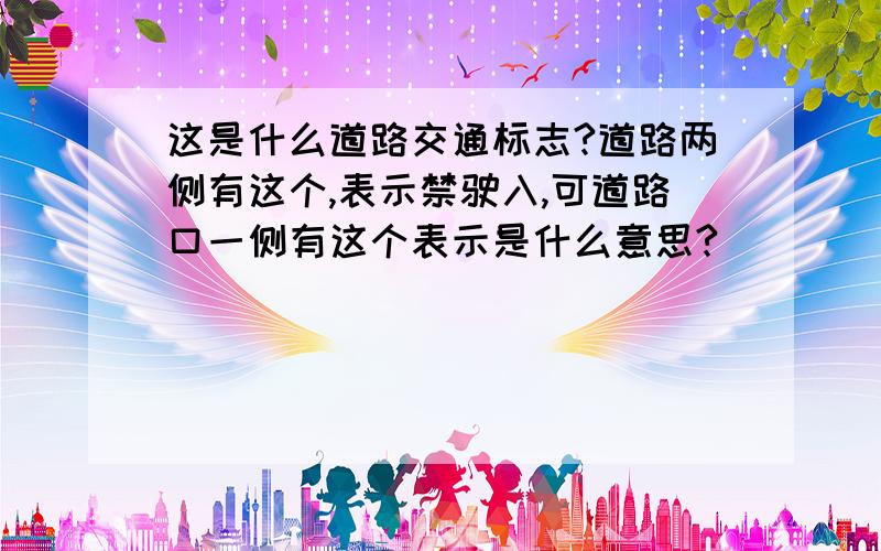 这是什么道路交通标志?道路两侧有这个,表示禁驶入,可道路口一侧有这个表示是什么意思?