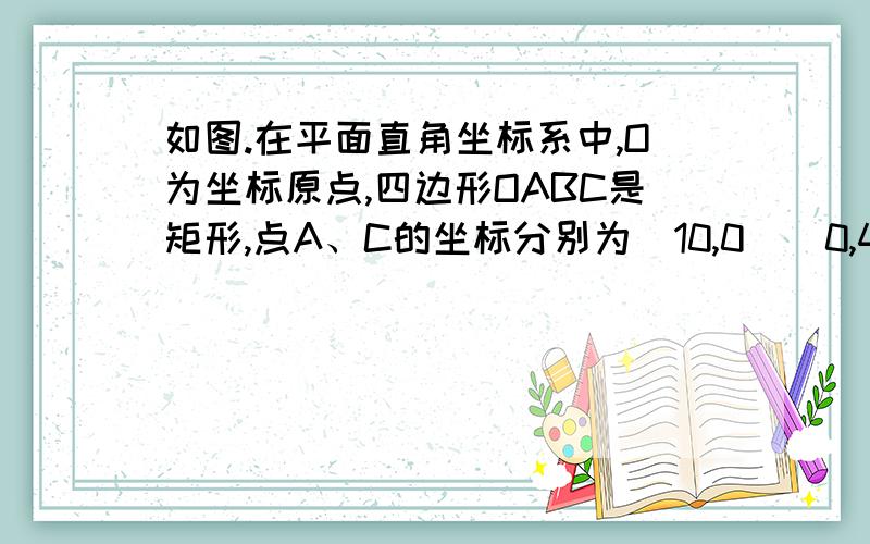 如图.在平面直角坐标系中,O为坐标原点,四边形OABC是矩形,点A、C的坐标分别为（10,0）（0,4）,点D是OA的中点,点P在BC边上运动,当三角形ODP是腰长为5的等腰三角形时,点P的坐标为______图自己用 图