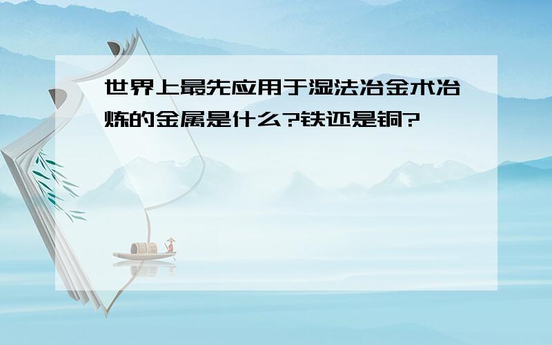 世界上最先应用于湿法冶金术冶炼的金属是什么?铁还是铜?