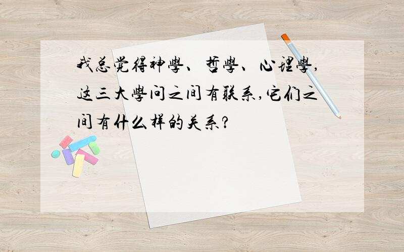 我总觉得神学、哲学、心理学,这三大学问之间有联系,它们之间有什么样的关系?