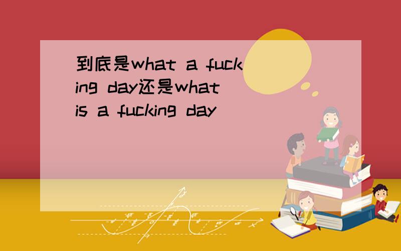 到底是what a fucking day还是what is a fucking day