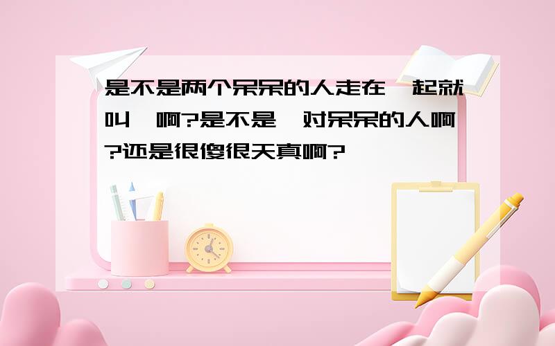 是不是两个呆呆的人走在一起就叫槑啊?是不是一对呆呆的人啊?还是很傻很天真啊?……