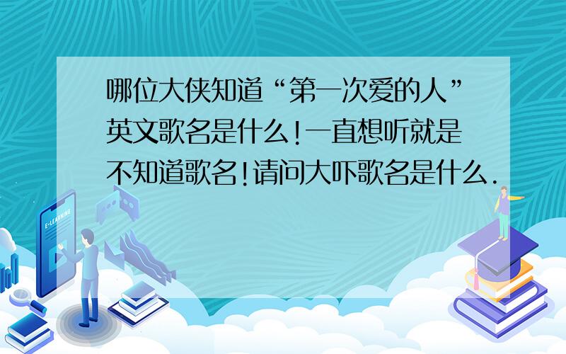 哪位大侠知道“第一次爱的人”英文歌名是什么!一直想听就是不知道歌名!请问大吓歌名是什么.