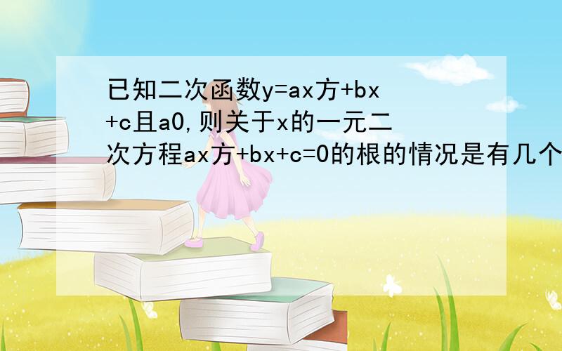 已知二次函数y=ax方+bx+c且a0,则关于x的一元二次方程ax方+bx+c=0的根的情况是有几个相等还是不相等的实数根？