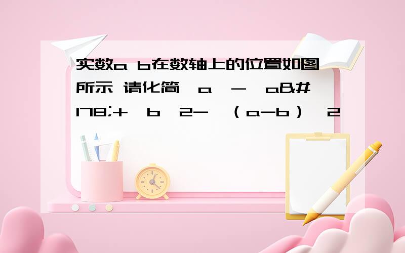 实数a b在数轴上的位置如图所示 请化简丨a丨-√a²+√b^2-√（a-b）^2