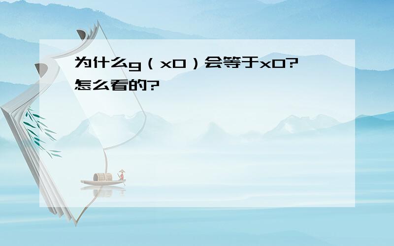 为什么g（x0）会等于x0?怎么看的?