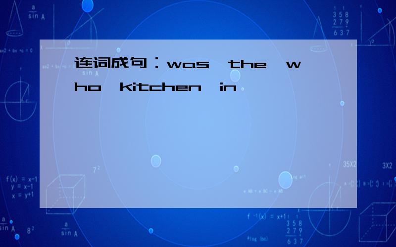 连词成句：was,the,who,kitchen,in