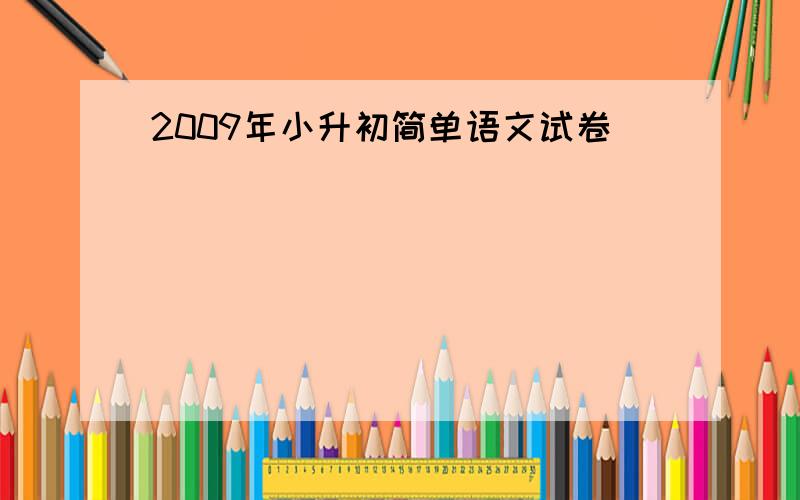 2009年小升初简单语文试卷