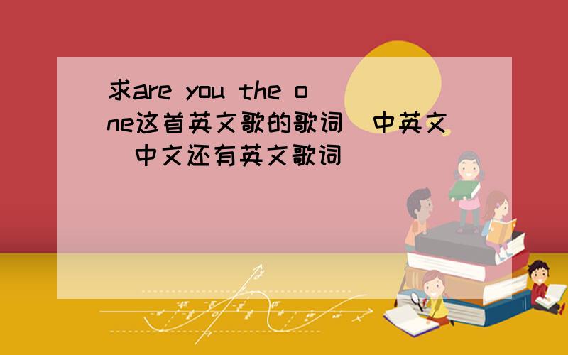 求are you the one这首英文歌的歌词（中英文）中文还有英文歌词