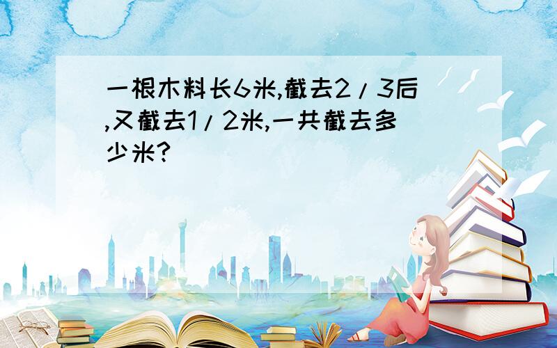 一根木料长6米,截去2/3后,又截去1/2米,一共截去多少米?