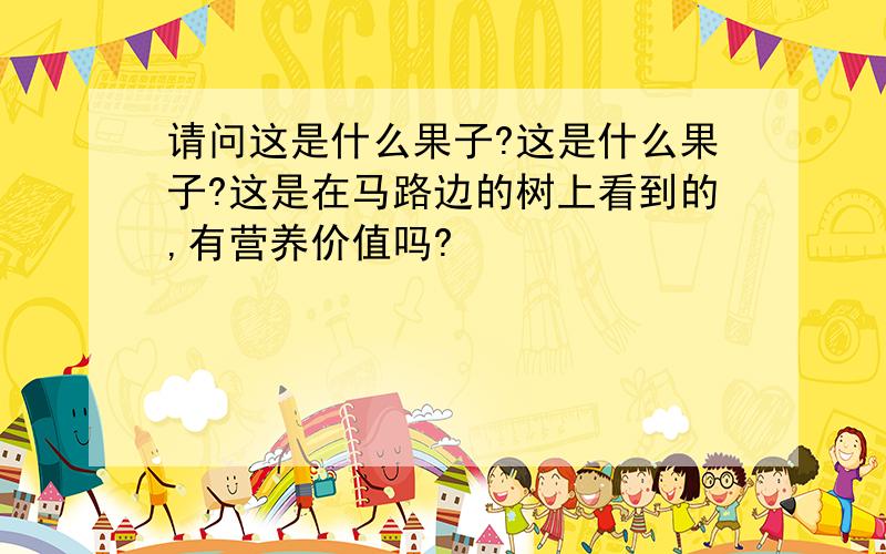 请问这是什么果子?这是什么果子?这是在马路边的树上看到的,有营养价值吗?