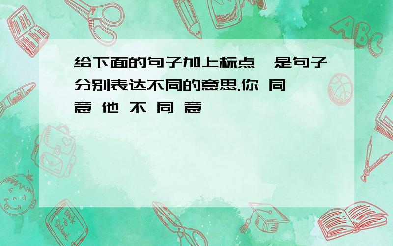 给下面的句子加上标点,是句子分别表达不同的意思.你 同 意 他 不 同 意