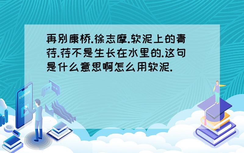 再别康桥.徐志摩.软泥上的青荇.荇不是生长在水里的.这句是什么意思啊怎么用软泥.