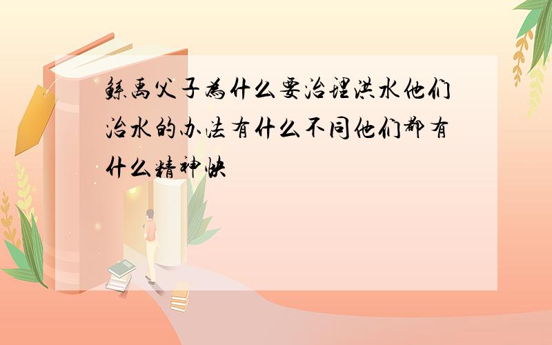 鲧禹父子为什么要治理洪水他们治水的办法有什么不同他们都有什么精神快