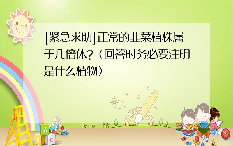 [紧急求助]正常的韭菜植株属于几倍体?（回答时务必要注明是什么植物）