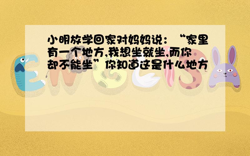 小明放学回家对妈妈说：“家里有一个地方,我想坐就坐,而你却不能坐”你知道这是什么地方