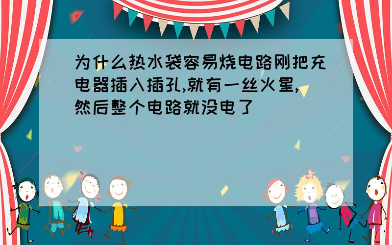 为什么热水袋容易烧电路刚把充电器插入插孔,就有一丝火星,然后整个电路就没电了