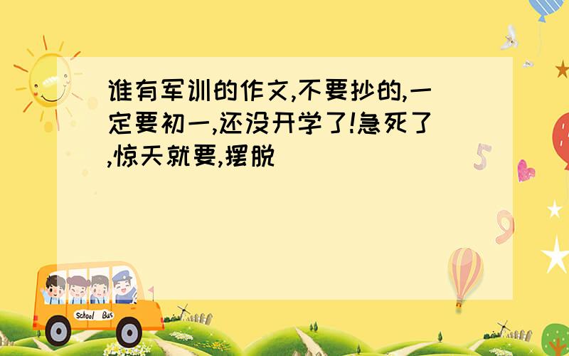 谁有军训的作文,不要抄的,一定要初一,还没开学了!急死了,惊天就要,摆脱