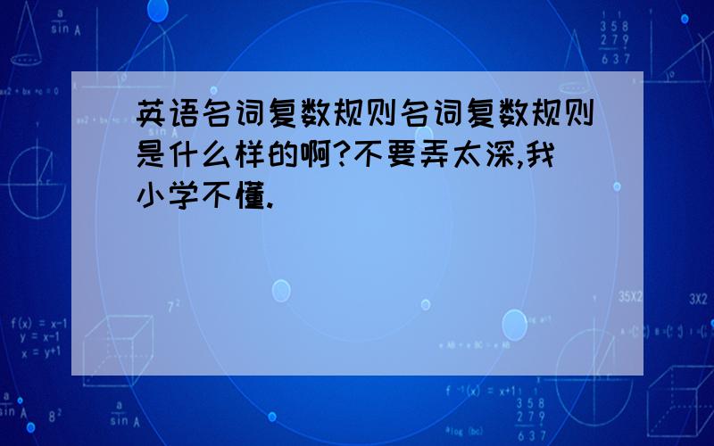 英语名词复数规则名词复数规则是什么样的啊?不要弄太深,我小学不懂.