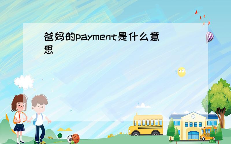 爸妈的payment是什么意思