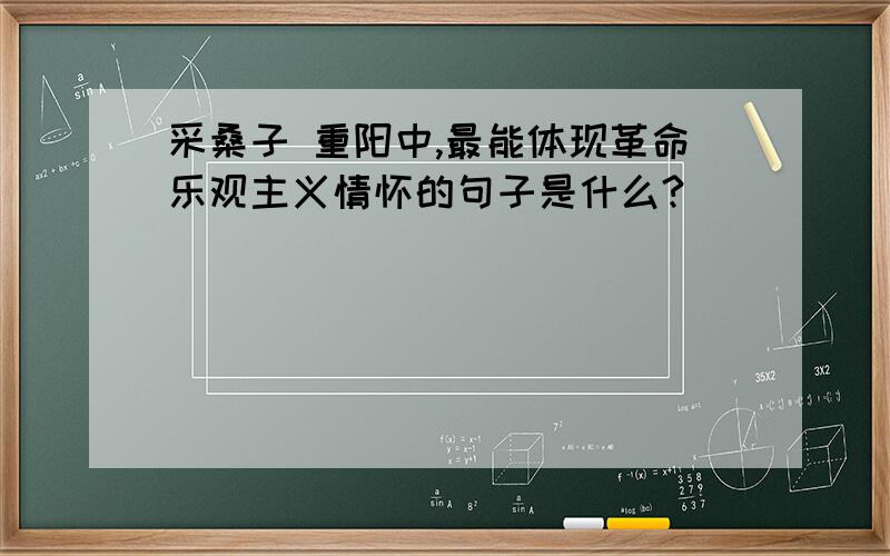 采桑子 重阳中,最能体现革命乐观主义情怀的句子是什么?