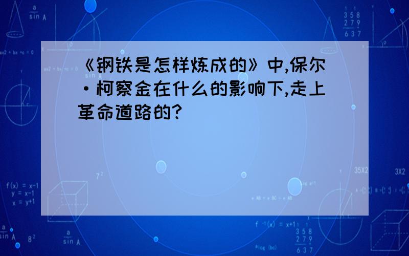 《钢铁是怎样炼成的》中,保尔·柯察金在什么的影响下,走上革命道路的?