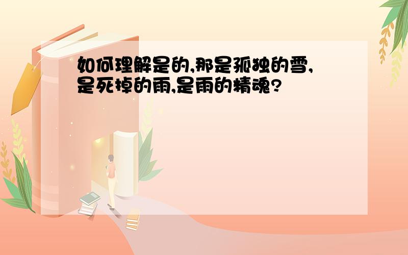 如何理解是的,那是孤独的雪,是死掉的雨,是雨的精魂?