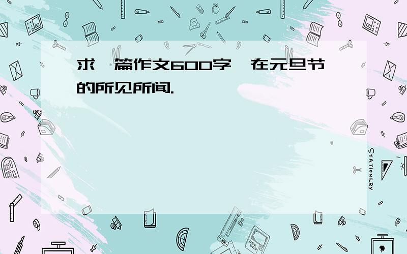 求一篇作文600字,在元旦节的所见所闻.