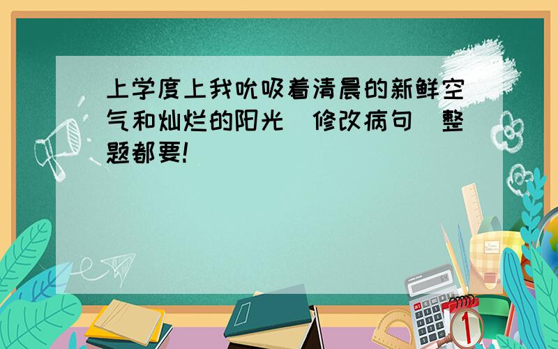 上学度上我吮吸着清晨的新鲜空气和灿烂的阳光（修改病句）整题都要!