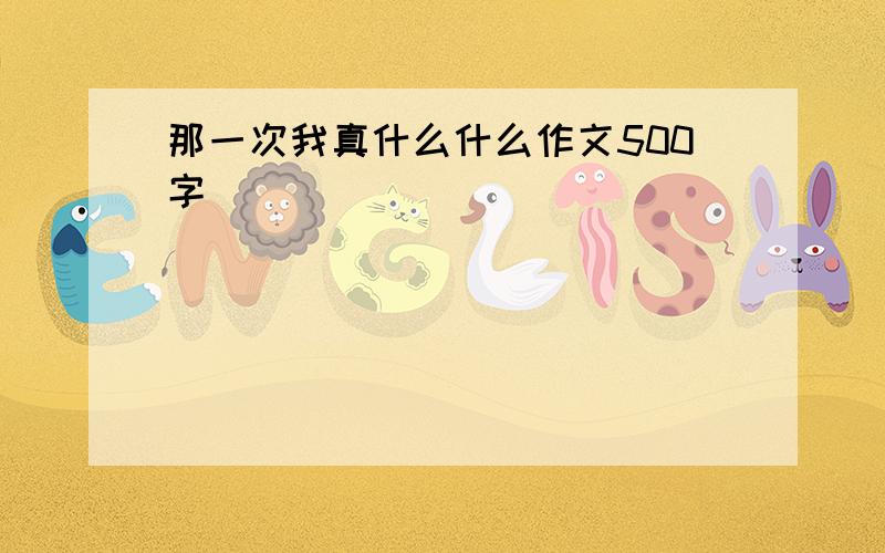 那一次我真什么什么作文500字