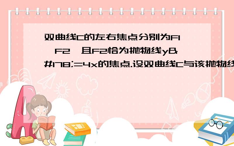 双曲线C的左右焦点分别为F1、F2,且F2恰为抛物线y²=4x的焦点.设双曲线C与该抛物线的一个交点为A,若△AF1F2是以AF1为底边的等腰三角形,则双曲线C的离心率为_____