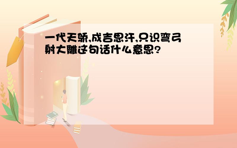 一代天骄,成吉思汗,只识弯弓射大雕这句话什么意思?