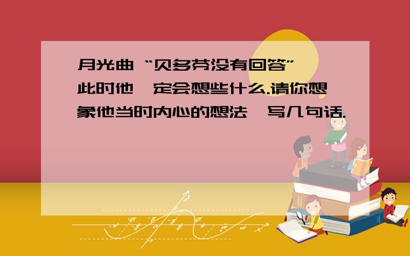 月光曲 “贝多芬没有回答”,此时他一定会想些什么.请你想象他当时内心的想法,写几句话.