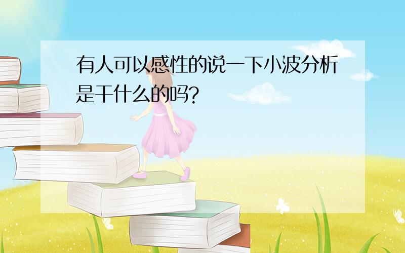 有人可以感性的说一下小波分析是干什么的吗?