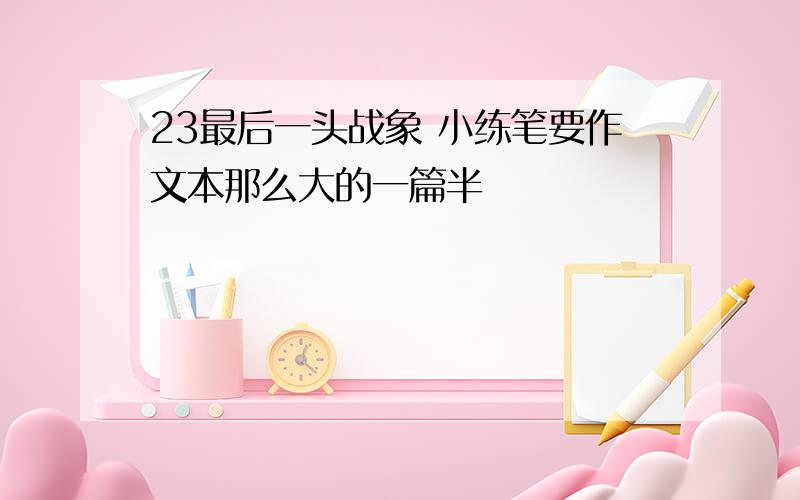 23最后一头战象 小练笔要作文本那么大的一篇半