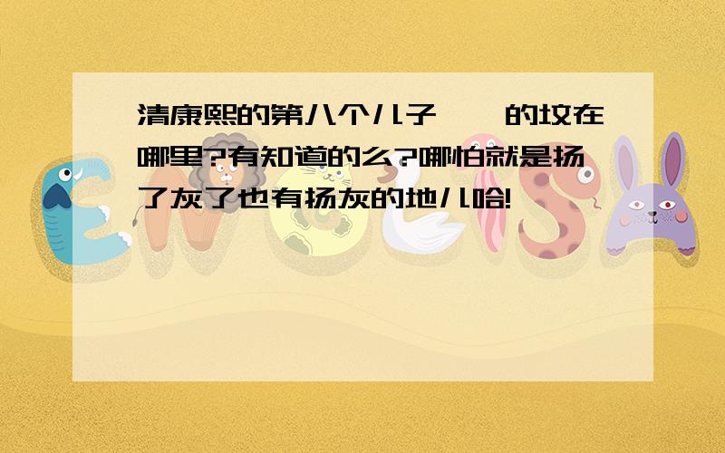 清康熙的第八个儿子胤禩的坟在哪里?有知道的么?哪怕就是扬了灰了也有扬灰的地儿哈!