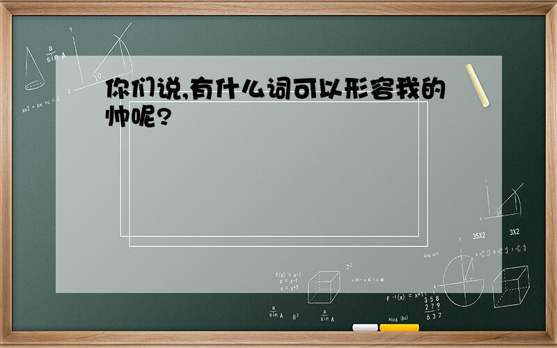 你们说,有什么词可以形容我的帅呢?