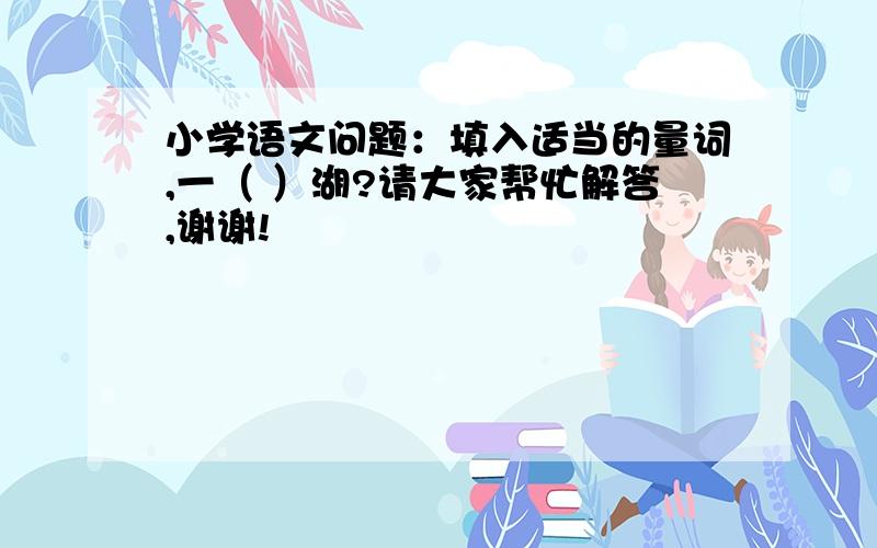 小学语文问题：填入适当的量词,一（ ）湖?请大家帮忙解答,谢谢!