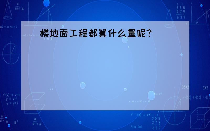 楼地面工程都算什么量呢?